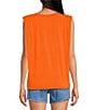 Gianni Bini Kelia Muscle Shoulder Pad Sleeveless Crew Neck Knit Tank, Color:Mandarin - Image 2