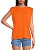 Gianni Bini Kelia Muscle Shoulder Pad Sleeveless Crew Neck Knit Tank, Color:Mandarin - Image 3