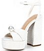 Color:White - Image 4 - Kemara Two Open Toe Embellished Pearl Studded Platform Sandals