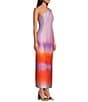 Gianni Bini Kenya One Shoulder Satin Ombre Dress, Color:Lava Ombre - Image 3