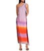 Gianni Bini Kenya One Shoulder Satin Ombre Dress, Color:Lava Ombre - Image 1