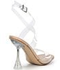 Color:Clear - Image 2 - Kirrah Clear Vinyl Strappy Flared Heel Sandals