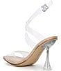 Color:Clear - Image 3 - Kirrah Clear Vinyl Strappy Flared Heel Sandals