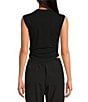 Gianni Bini Knit Mock Neck Cap Sleeve Crop Top, Color:Black - Image 2