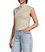 Gianni Bini Knit Mock Neck Cap Sleeve Crop Top - Image 1