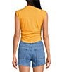Gianni Bini Knit Mock Neck Cap Sleeve Crop Top, Color:Apricot - Image 2