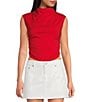 Gianni Bini Knit Mock Neck Cap Sleeve Crop Top - Image 1