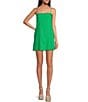 Color:Kelly Green - Image 1 - Kourtney Linen Blend Straight Neck Sleeveless Short Dress