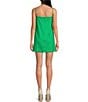 Color:Kelly Green - Image 2 - Kourtney Linen Blend Straight Neck Sleeveless Short Dress