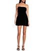 Gianni Bini Laia Velvet Square Neck Sleeveless Flounce Mini Dress, Color:Black - Image 1