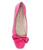 Color:Pink - Image 5 - Lake Suede Double Bow Ballet Flats