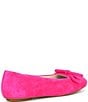 Color:Pink - Image 2 - Lake Suede Double Bow Ballet Flats