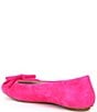 Color:Pink - Image 3 - Lake Suede Double Bow Ballet Flats