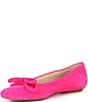 Color:Pink - Image 4 - Lake Suede Double Bow Ballet Flats