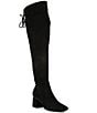 Color:Black - Image 1 - Laredo Stretch Fabric Over-the-Knee Block Heel Boots