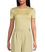 Gianni Bini Layla Short Sleeve Crew Neck Coordinating Bodysuit - Image 1