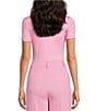 Color:Pop Pink - Image 2 - Layla Short Sleeve Crew Neck Coordinating Bodysuit