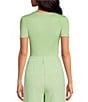 Color:Pear - Image 2 - Layla Short Sleeve Crew Neck Coordinating Bodysuit