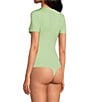 Color:Pear - Image 4 - Layla Short Sleeve Crew Neck Coordinating Bodysuit