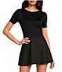 Gianni Bini Layla Short Sleeve Crew Neck Coordinating Bodysuit, Color:Black - Image 1