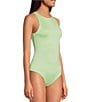 Color:Pear - Image 3 - Layla Sleeveless Racer Knit Coordinating Bodysuit