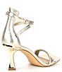 Color:Sand Gold - Image 2 - Layney Metallic Leather Square Toe Strappy Dress Sandals
