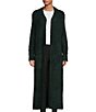 Color:Hunter Green - Image 1 - Leanna Boucle Long Sleeve Patch Pocket Oversize Open Front Cardigan