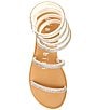 Color:Bisque - Image 5 - Leona Rhinestone Embellished Ankle Wrap Flat Sandals