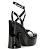 Color:Black - Image 2 - Lexey Patent Ankle Strap Platform Dress Sandals