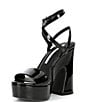 Color:Black - Image 4 - Lexey Patent Ankle Strap Platform Dress Sandals