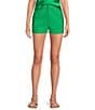 Gianni Bini Lila Flat Front Linen Shorts, Color:Kelly Green - Image 1