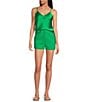 Gianni Bini Lila Flat Front Linen Shorts, Color:Kelly Green - Image 3