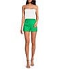 Color:Kelly Green - Image 3 - Lila Linen Blend High Rise Shorts