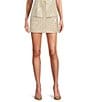 Gianni Bini Liora Sequin Tweed A-Line Mini Skirt, Color:Champagne - Image 3