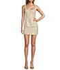 Gianni Bini Liora Sequin Tweed A-Line Mini Skirt, Color:Champagne - Image 5
