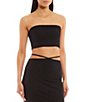 Color:Black - Image 1 - Lisa Knit Strapless Sleeveless Coordinating Tube Top