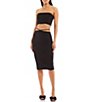 Color:Black - Image 3 - Lisa Knit Strapless Sleeveless Coordinating Tube Top
