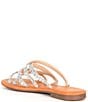 Color:Cafe Cream - Image 3 - LoreenTwo Rhinestone Embellished Strappy Flat Sandals