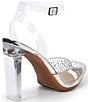 Color:Clear - Image 2 - Lorynne Jewel Embellished Clear Vinyl Block Heel Two Piece Pumps