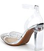 Color:Clear - Image 3 - Lorynne Jewel Embellished Clear Vinyl Block Heel Two Piece Pumps