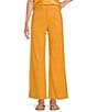 Gianni Bini Lucie Flat Front Straight Leg Linen Pants, Color:Apricot - Image 1