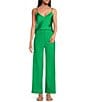 Gianni Bini Lucie Flat Front Straight Leg Linen Pants, Color:Kelly Green - Image 3