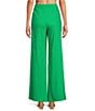 Color:Kelly Green - Image 2 - Lucie Linen Blend High Rise Wide Leg Trousers