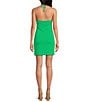 Color:Kelly Green - Image 2 - Lyla Halter Neck Matte Jersey Rosette Mini Dress