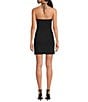 Color:Black - Image 2 - Lyla Halter Neck Matte Jersey Rosette Mini Dress