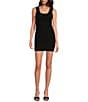 Gianni Bini Matilda Wool Blend Knit Ribbed Scoop Neck Bodycon Tank Mini Dress, Color:Black - Image 1