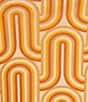 Color:Tan/Orange - Image 4 - Matty Printed Crew Neck Long Sleeve Mesh Top