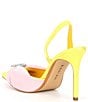 Color:Buzzy Yellow/Pretty Pink - Image 3 - Michah Satin Heart Embellished Slingback Pumps
