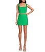 Color:Kelly Green - Image 3 - Michelle Linen Blend Square Neck Sleeveless Coordinating Corset Top