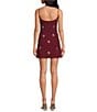 Gianni Bini Mika Crepe Square Neck Sleeveless Jewel A-Line Dress, Color:Burgundy - Image 2